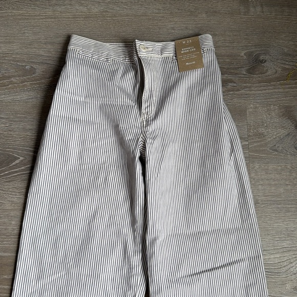 NEW Madewell Emmett Wide-Leg Crop Pant Yarn-Dyed Stripe: Welt Pocket Edition 23 - Picture 5 of 12